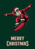 Snowboarding Santa - Funny Retro Christmas Card created by Betty & Nell