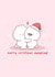 Kawaii Asian food pun Christmas card - merry christmas dumpling - bao buns created by Rosalie Perl