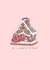 Kawaii cute gingerbread house Christmas card created by Rosalie Perl