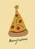 Funny Christmas Card - Pizza Food Pun - Fast food illustration created by Verity sparks