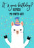 Alpaca Birthday card created by The Arty Apples Limited