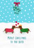 A Cute Christmas Card For Couples - Sausage Dogs - Christmas Kisses created by Chloe Tyler