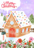 Merry Christmas Gingerbread House Card | Holiday Card for family created by @tikkled.pink