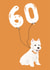 Cute West Highland Terrier 60th Birthday Card - giant balloons! created by Betsy Benn