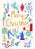 Merry Christmas Card // Bright & Jolly // Colourful created by Lucy Bromilow