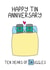 10th anniversary card for husband or wife. Happy tin anniversary. created by Schnauzer Scribbles