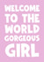 Cute baby girl greeting card new baby congratulations congrats little girl created by Naomi Park