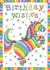 Cute Birthday Card For A Special Friend – Rainbow Unicorn – Birthday Wishes created by Helen Morgan Illustration