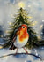The Robin and the Tree - Traditional Christmas Card created by Rob Fuller