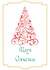 Stylised Christmas tree Card created by Warren Calligraphy