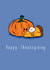 Cute pumpkin and pumpkin pie character card to wish Happy Thanksgiving. created by The Taste Buds