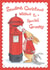 Cute Christmas Card For A Special Granny Bunny Posting A Card In An Old Post Box created by Helen Morgan Illustration