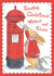 Cute Christmas Card For A Special Friend Bunny Posting A Card In An Old Post Box created by Helen Morgan Illustration