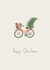 cute Christmas card - presents on bike - hand drawn created by Molly Redmond Design