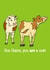 Cheeky card to say 'sorry, not sorry' to someone - cows created by Dragonfly Artworks