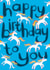 Cute happy birthday card for Unicorn fans of all ages created by Jo Brown