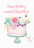 Pretty birthday cake design, with hand painted elements for a special Step Mum. created by Katie Phythian Design