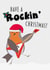 Cute Robin Rock Music Inspired Christmas Card - Have a Rockin' Christmas created by Cracking Cards!