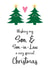 Cute Gay LGBTQ Christmas card for very special Son & Son-in-Law from Parents created by Hello Fridays Studio