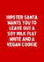 Hipster vegan Santa - funny Christmas card created by Meg's Creative Outlet