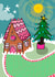Cute gingerbread house & Christmas tree card created by Higgledy Ink Illustration