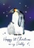 New Baby First Christmas As My Daddy Christmas Card - Penguin Dad and Chick created by Betsy Benn