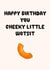 Cheeky Little Wotsit Birthday Card - For friends & family - funny - cheese puff created by Lisa Wardle