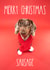 Merry Christmas Sausage Dog Dachshund Card created by The Yorkshire Pawtrait Co.