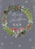 Traditional Merry Christmas Card For Nan - Foliage leaf wreath with mushrooms created by Making Meadows Ltd