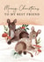 Vintage Merry Christmas To My Best Friend Christmas Card - Retro Bambi Deer created by Making Meadows Ltd