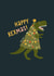 T-Rex Dinosaur Themed Illustrated Christmas Card created by Flourish Paperworks