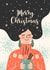 Star Hair Illustrated Woman Cosy Winter Christmas Card created by Flourish Paperworks