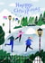 Happy Christmas, Ice Skaters created by Jessica Smith Illustration 