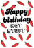 Cute Chilli Birthday Card For Partner - Happy Birthday Hot Stuff created by Hot Fresh Bright by Millie Attwater
