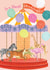 Fun Birthday card - For Granddaughter- Animal Carousel created by Louise Tiler