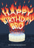 Illustrated flaming birthday cake for your awesome brother happy birthday card created by By Big Will Limited