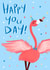 Cute Happy Birthday Flamingo Card - Celebration - Family or Friend created by Salomey Draws