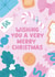Cute Christmas Card - Wishing You a Very Merry Christmas created by Sofini Design