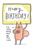 Cute birthday card for any age - squirrel eating cake - funny animals created by Sarah Ray
