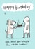 Funny and cute dog birthday card - naughty dog pretending nothing has happened created by Sarah Ray