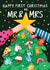 FIRST CHRISTMAS AS MR & MRS CHRISTMAS CARD. FOR MARRIED COUPLES. created by NICHOLA COWDERY ILLUSTRATIONS 