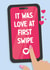 Cute Valentine's Day Card for your partner - Online Dating - Love at First Swipe created by Paul Stevens