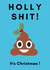 Holly Shit! It's Christmas! Poo emoji card created by Lily Steel