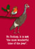 Funny Christmas Card - turkey and robin. created by Dragonfly Artworks