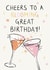Drinks Birthday Card - Floral Pun - Blooming Great Birthday - Cute Cheers Card created by Lauren Barclay
