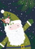Cute Green Father Christmas Card created by Klara Hawkins