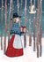 Welsh Lady Christmas card “Blodeuwedd” created by Ceri Thomas