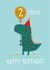 Cute  2nd birthday card  - dinosaur - balloon created by Dawn Machell