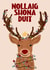 Cute Christmas Card in the Irish language for friends and family - Rudolf created by @Niamheile_Design