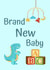 Brand New Baby Card - Best Wishes - Congratulations - Toys - Primary Colours created by Party Planning Committee